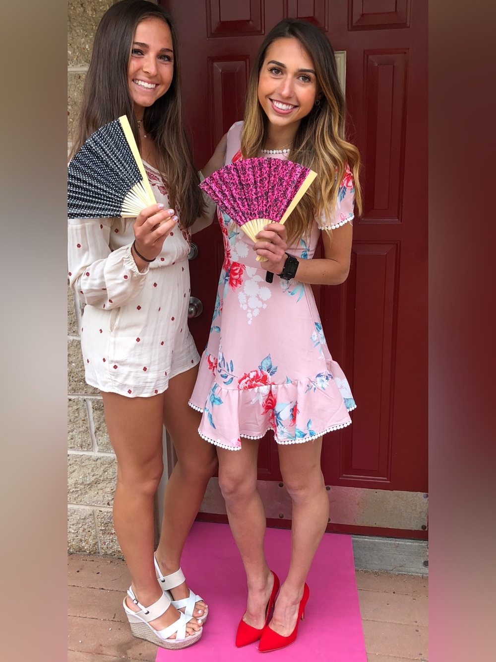 Hello Molly Pink Floral Ruffle Mini Dress